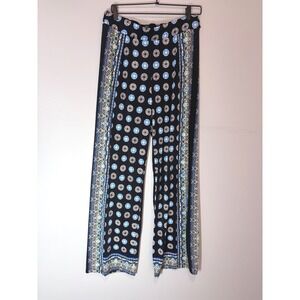 INC International‎ Concepts Black Medallion Print Wide Leg Palazzo Pants Size M